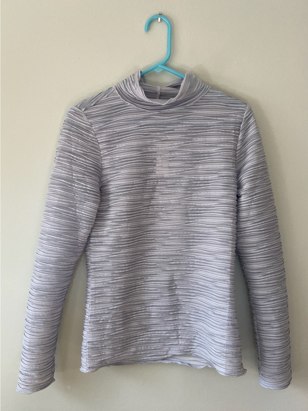 NWT Anthropologie Pilcro Sheer Shimmer Mock Neck Top M